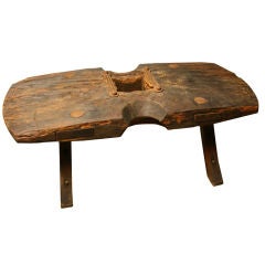 Rustic bench or table used in Cocoa production in Brasil