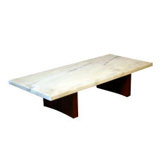 Brasilian rosewood Celina coffee table with white marble