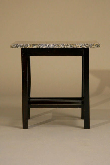 Brazilian Ocean Blue Granite and Ebonized Rosewood Side Tables For Sale