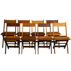 Set of 8 Brazilian exotic hardwood folding chairs