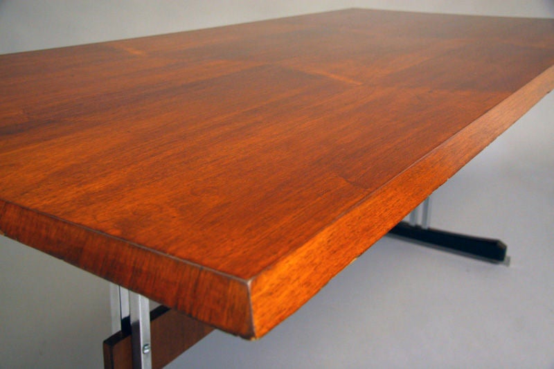Chrome Rosewood Dining Table by Jorge Zalszupin for L'Atelier For Sale
