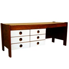 Vintage Slender Rosewood desk by Jorge Zalszupin for L
atelier