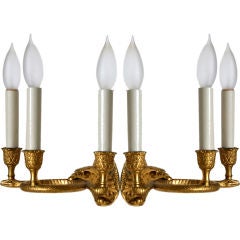 Pair of Regency Gilt Bronze Sconces
