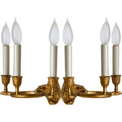 Pair of Regency Gilt Bronze Sconces