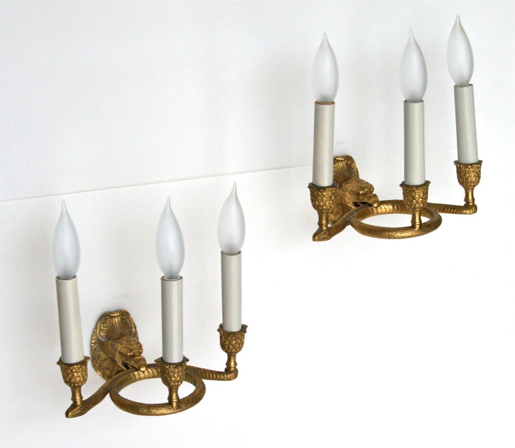 Pair of Regency Gilt Bronze Sconces 3