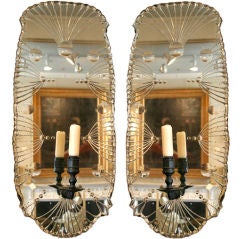 Pair of Venetian Mirrored Sconces