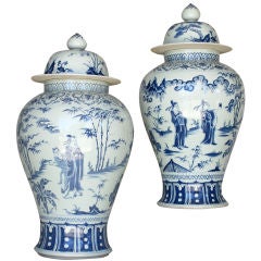 Pair of Oversized Chinese Temple Jars
