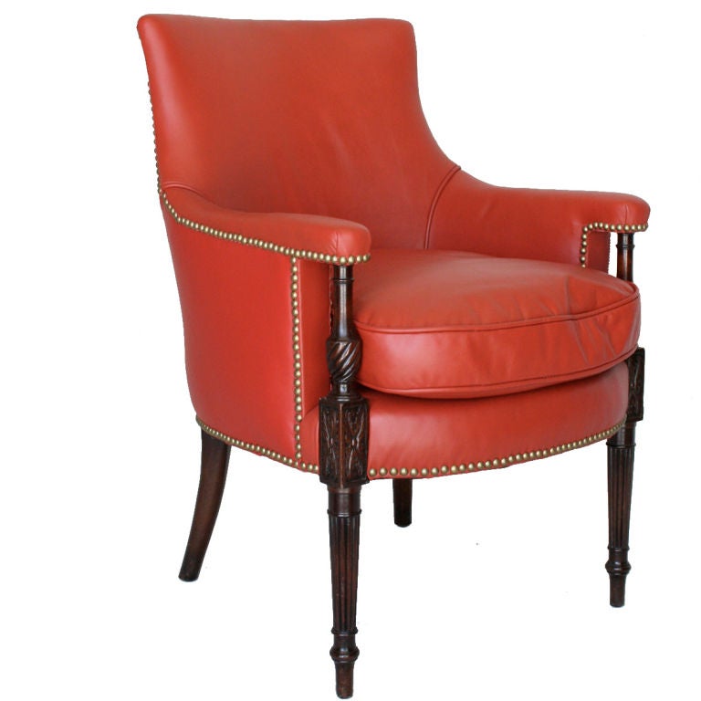 Regency Style Upholstered Arm Chair