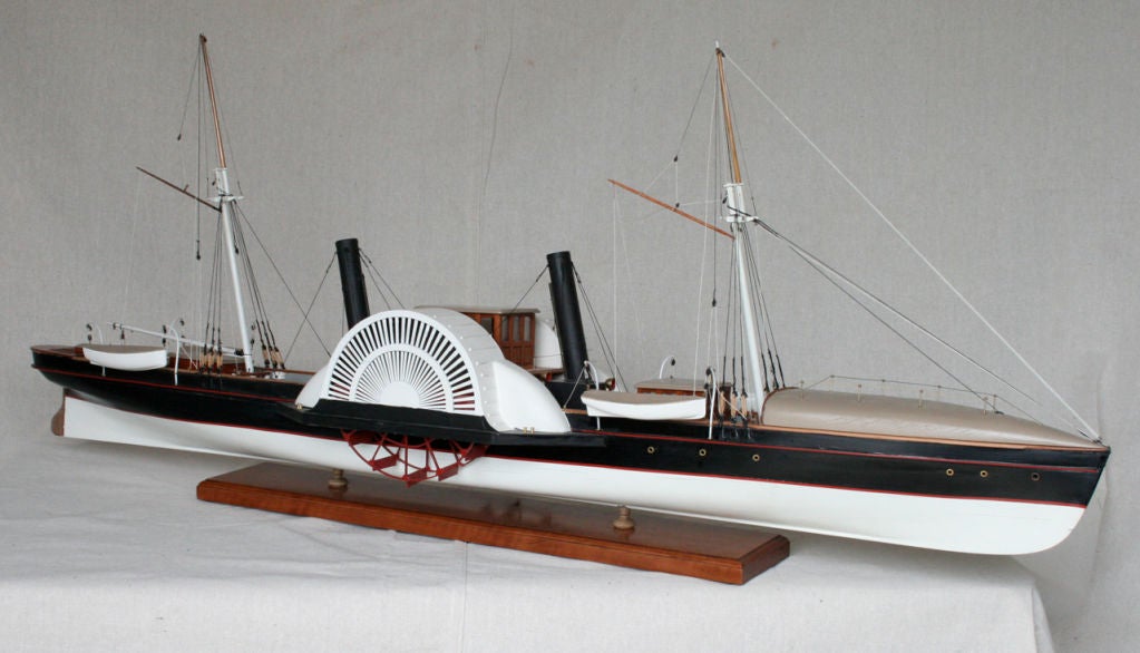 Handmade model of a steam/sailing ship, 