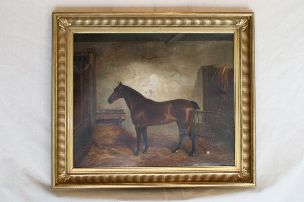 English Large Pair of Horse Paintings