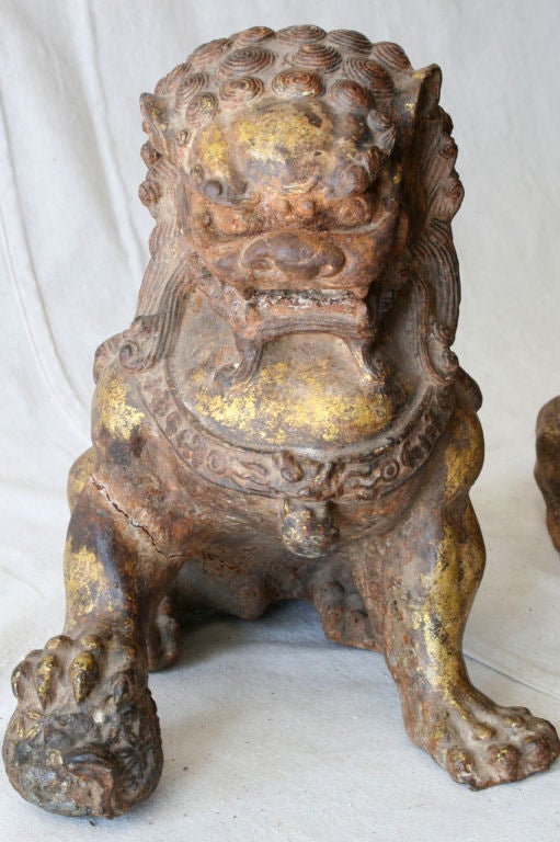Pair of Cast Iron Foo Dogs 6