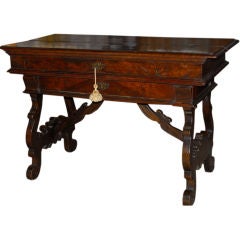 Spanish Baroque Burlwood Console Desk