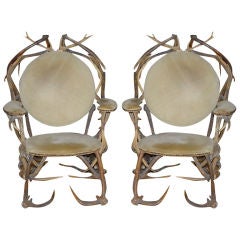 A Pair of Vintage Horn Chairs
