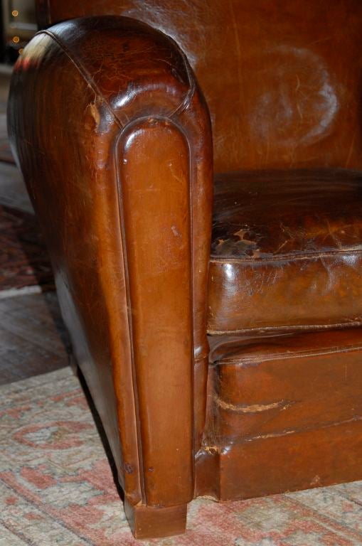 French Art Deco Leather Club Chairs 2