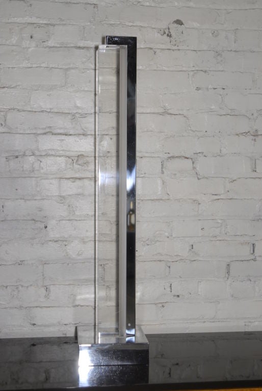 Pace Collection Acrylic and Polished Chrome Tube Light