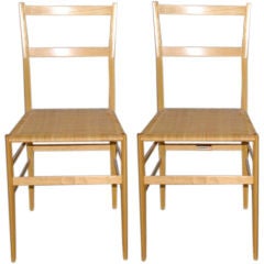 A pair of Superleggera Chairs by Gio Ponti made by Cassina