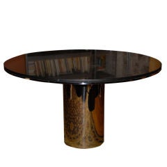 Vintage Polished Stainless steel and Granite Table by  Brueton "Anello"