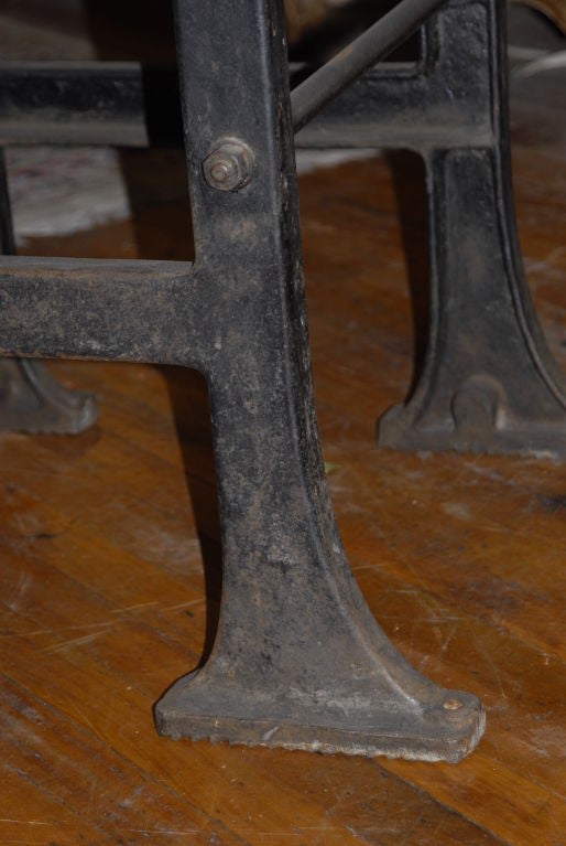 French Industrial Cast Iron Lithographer's Table