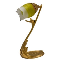 A French Art Nouveau "Algae" Decorated Desk Lamp by, Daum Nancy 4