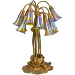 Vintage Tiffany Studios Twelve Light Lily Table Lamp