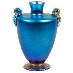Tiffany Favrile Iridized Blue Vase