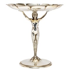 Sterling Mermaid Tazza