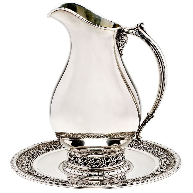 Sterling Silver Pitcher and Under Tray by Wallace