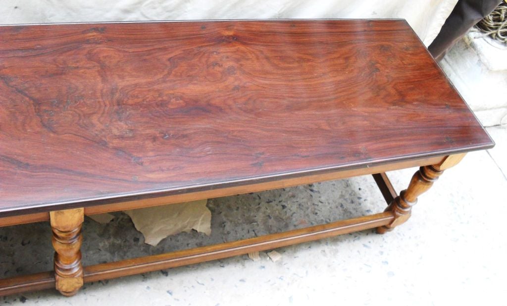 Anglo-Indian Rosewood and Satinwood Bench or Coffee Table 1