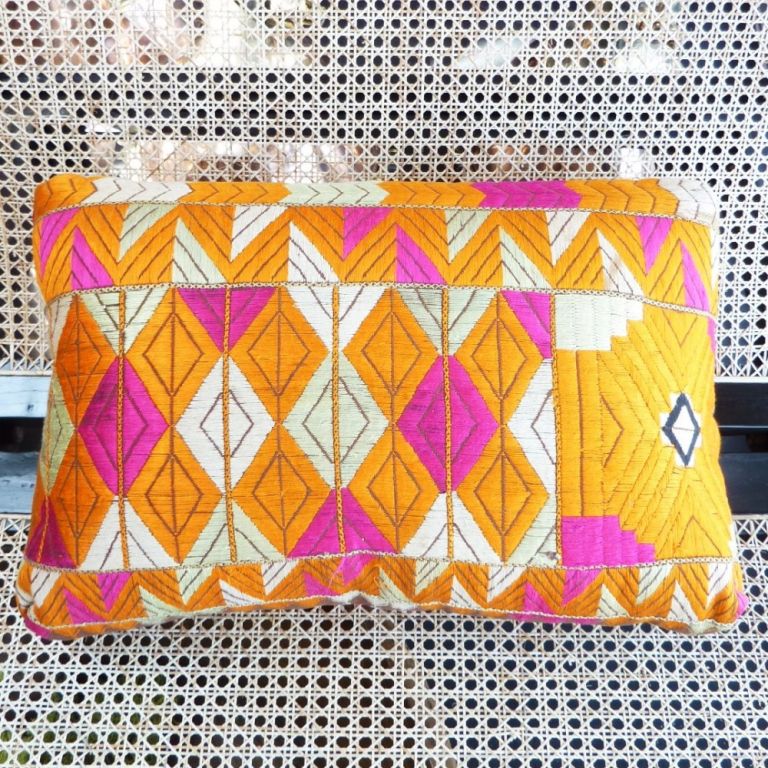 Vintage Phulkari Pillow No.2