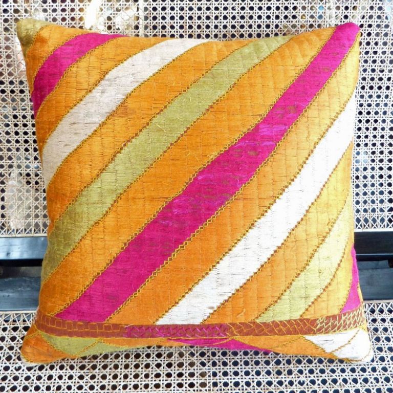 Vintage Phulkari Pillow No.3