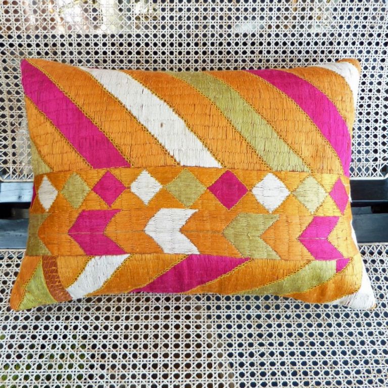 Vintage Phulkari Pillow No.5