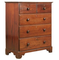 Anglo-Indian Rosewood Chest of Drawers with Wooden Knobs