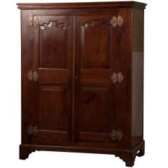 Dutch Colonial Mahogany Cabinet with Large Brass Hinges