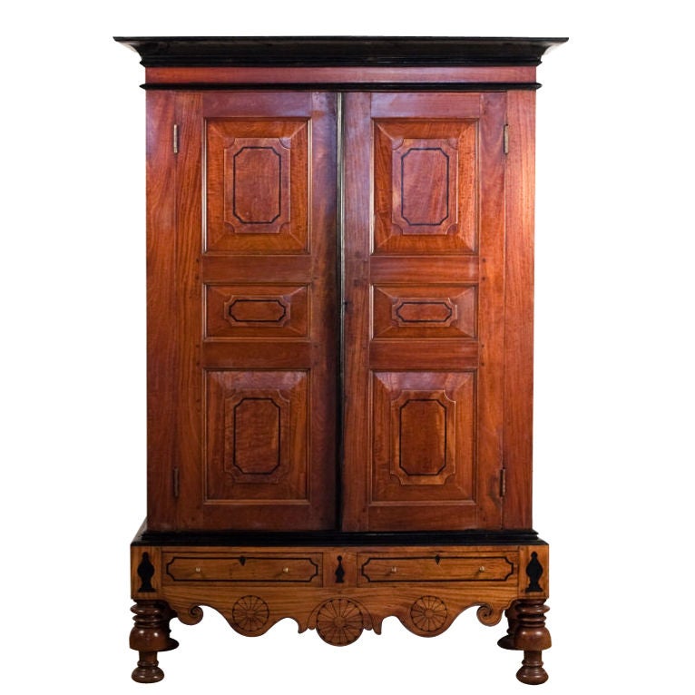 Indo-Dutch Colonial Cabinet in Satinwood and Ebony