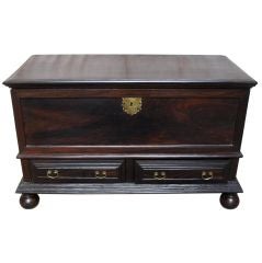 Indo-Portuguese Rosewood Trunk with Two Drawers