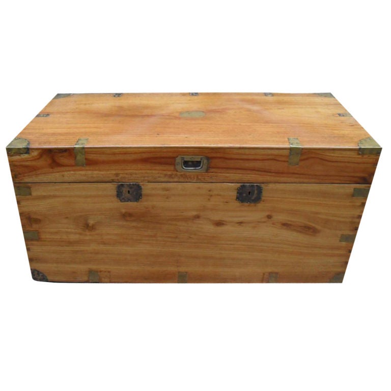 British Colonial Camphor Wood Chest with Brass Hardware