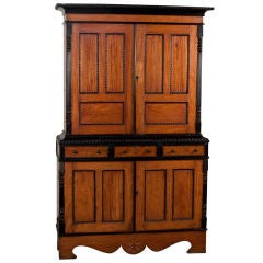 Indo-Dutch Colonial Cabinet in Satinwood and Ebony w/ Drawers