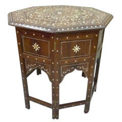 Antique Anglo-Indian Octagonal Rosewood Side table or Teapoy