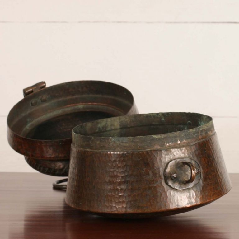 Indian Copper Grain Pots Set of Two