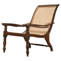 Antique Anglo-Indian Rosewood Planters Chair with Drink Holder