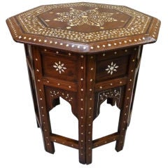 Small Anglo-Indian Octagonal Rosewood Sidetable with Ivory Inlay