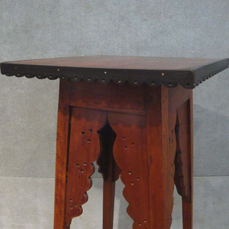 Anglo-Indian Tea Table of Jackfruit with Ebony Trim