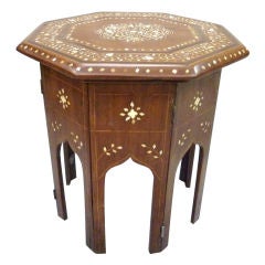 Petit Anglo-Indian Rosewood Octagonal Sidetable with Ivory Inlay