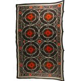 Vintage Suzani with Red Center Flower