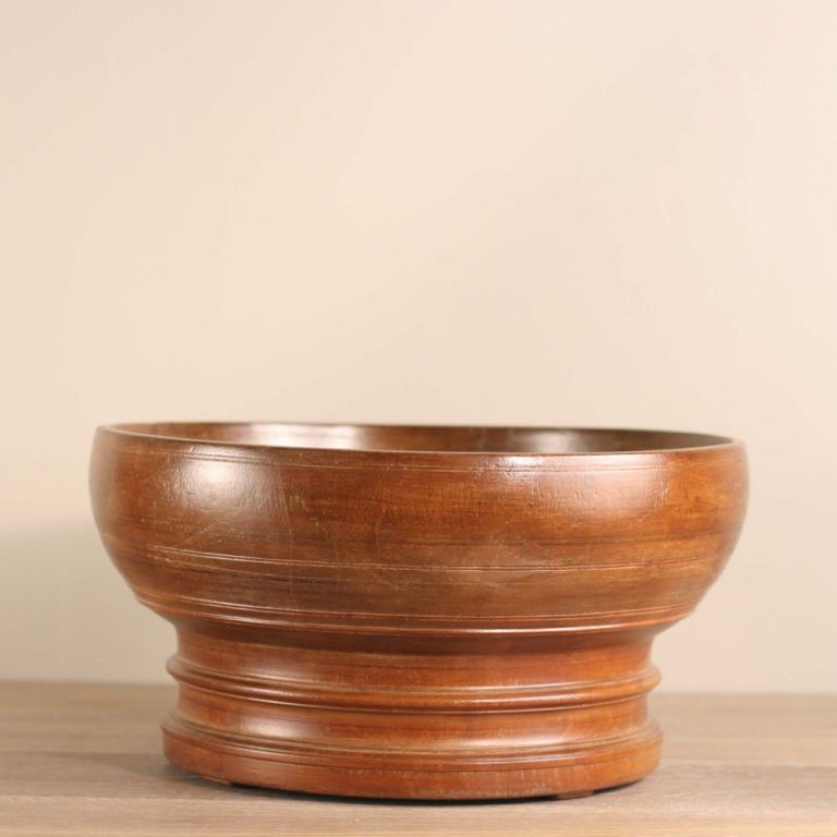 Large bowl turned from a single block of prized jackfruit used for measuring rice in southern India. Makes a great planter.