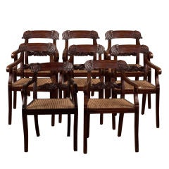 Set of Eight Anglo-Indian Regency Style Chairs in Rosewood