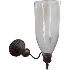 Antique Anglo-Indian Glass Wall Sconce for Candles