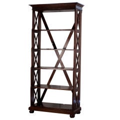 Anglo-Indian Teak Open Side Bookcase