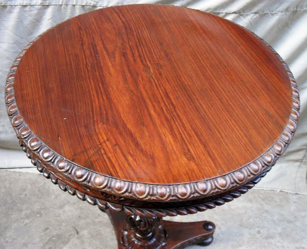 Indo-Potuguese Rosewood Tilt-Top Table