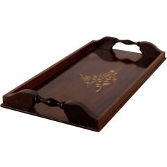 Anglo-Indian Rosewood Tray with Ivory Inlay